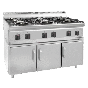 Gas commercial range close-up – heavy-duty kitchen equipment for Tampa businesses